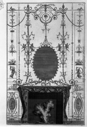 Kamin: im Fries der Medusa Heads 3 Füllhörnern durch die Seiten Kamin: im Fries der Medusa Heads 3 Füllhörnern durch die Seiten