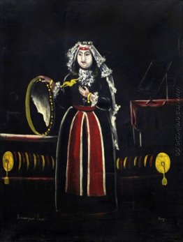 Georgischen Frau mit Tamburin