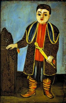 Ein Junge mit nationalen georgischen Anzug
