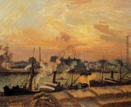Boote, Sonnenuntergang, Rouen