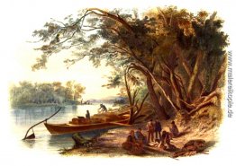 Die Partei, in der Karl Bodmer reiste zum Camp in North Dakoon g