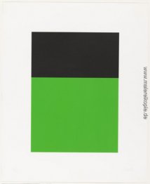 Schwarz-Grün aus der Serie von zehn Lithographien