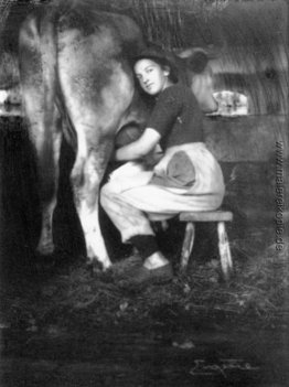 Woman Milking Cow