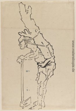 Zeichnung der Mann ruht auf Axe und Tragteil der Stamm auf dem R