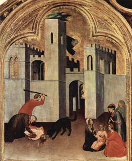 Das Wunder des Kindes angegriffen und von Augustinus Novello ret