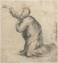 Ein kniender Heiliger in Roben Nonnen Ein kniender Heiliger in Roben Nonnen