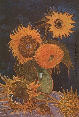 Stillleben-Vase mit Fünf Sonnenblumen