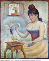 Junge Frau Pudern als sie selbst Junge Frau Pudern als sie selbst