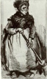 Ländliche Frau mit Besen Ländliche Frau mit Besen