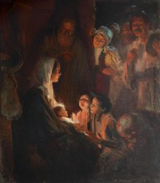 Închinarea păstorilor, cu motivele satului românesc Închinarea păstorilor, cu motivele satului românesc