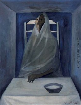 Sitzende Frau