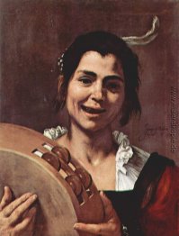 Mädchen mit Tambourine