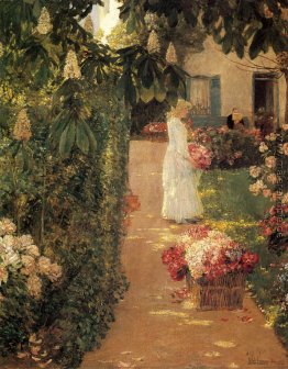 Erfassung der Blumen in einem Französisch Garten