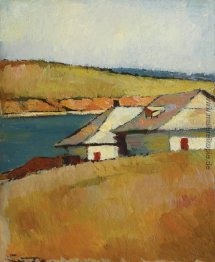 Häuser auf dem Ufer von See Cernica Häuser auf dem Ufer von See Cernica