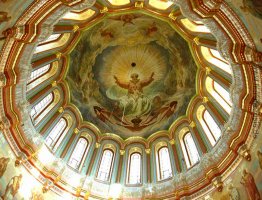 Das Gemälde des Hauptkuppel des Tempels von Christ der Retter in
