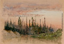 Landschaft mit Abendhimmel
