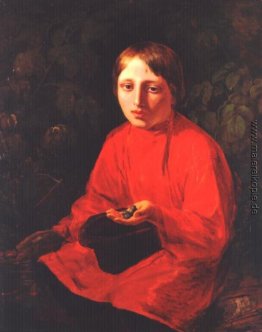 Ein Junge in einem roten Hemd