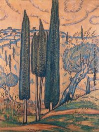 Landschaft mit Zypressen Landschaft mit Zypressen