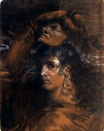 Eine Schauspielerin mit einer Maske Eine Schauspielerin mit einer Maske