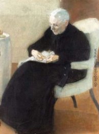 Zu Hause Mutter beim Nähen Zu Hause Mutter beim Nähen