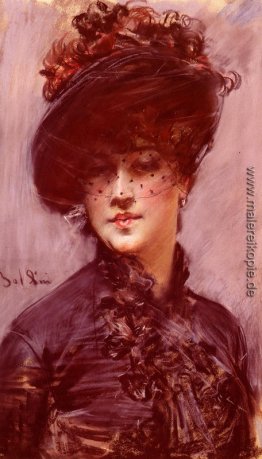 Lady mit einem schwarzen Hut