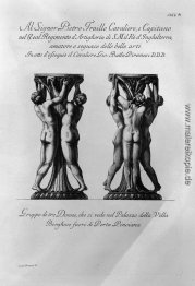 Gruppe von drei Frauen in den Palast der Villa Borghese Gruppe von drei Frauen in den Palast der Villa Borghese