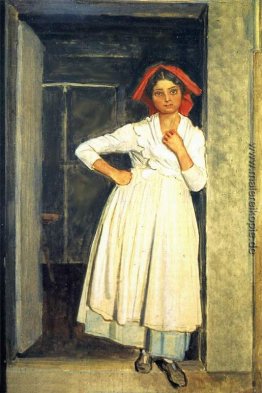 Ein Mädchen aus Albano in der Tür