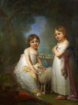 Kinder mit einem Lamm
