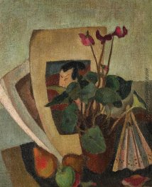 Themen Natur Verschiedenes Statica cu ciclamene, stampe şi evant