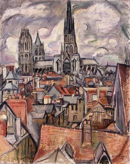 Dächer und der Kathedrale in Rouen