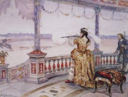 Kaiserin Anna Ioannovna in Peterhof Temple schießt Hirsche