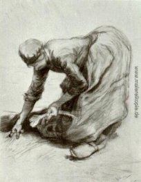 Ländliche Frau, Bücken Ländliche Frau, Bücken