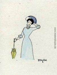 Eine Dame mit dem Sonnenschutz Eine Dame mit dem Sonnenschutz