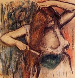 Frau, die ihr Haar Frau, die ihr Haar