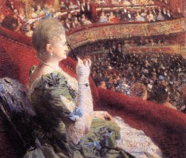 Madame Edmond Picard in ihrem Kasten am Theatre de la Monnaie