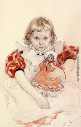Ein junges Mädchen mit einer Puppe