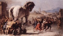 Die Prozession des Trojan Horse in Troy