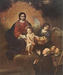 Das Jesuskind Distributing Brot auf Pilgrims