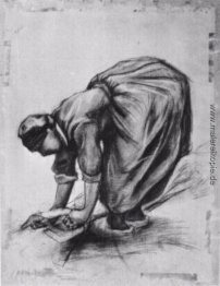 Ländliche Frau, Bücken Ländliche Frau, Bücken