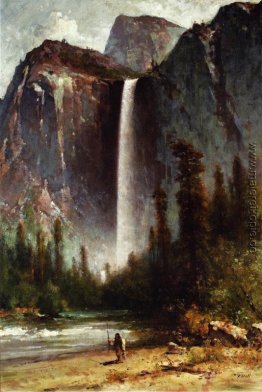 Ahwahneechee - Piute Indianer bei Bridal Veil Falls, Yosemite