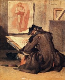 Junge Zeichner Kopieren eines Akademie-Studie Junge Zeichner Kopieren eines Akademie-Studie