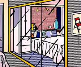 Interior mit verspiegelter Kleiderschrank