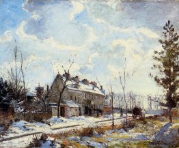 Louveciennes Straße Schnee-Effekt