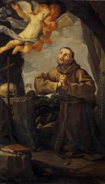 Franziskus im Gebet mit zwei Engeln Franziskus im Gebet mit zwei Engeln