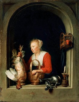 Die niederländische Hausfrau oder, The Woman Hanging einen Hahn