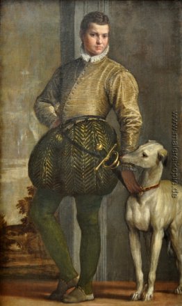Junge mit einem Greyhound