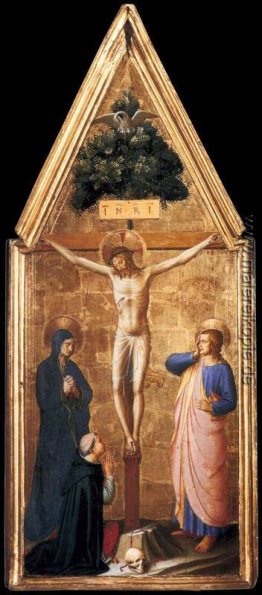 Christus am Kreuz mit Maria, Johannes der Evangelist und Kardina