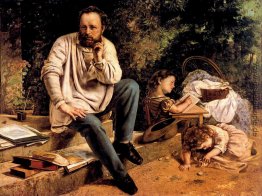 Pierre Joseph Proudhon und seine Kinder im Jahr 1853