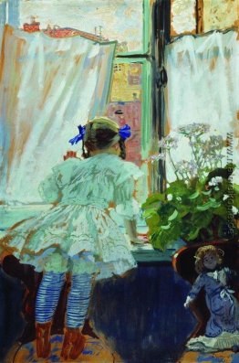 Am Fenster. Portrait I.B. Kustodieva