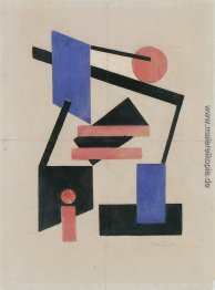 Komposition II, rosa und blau